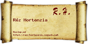 Réz Hortenzia névjegykártya